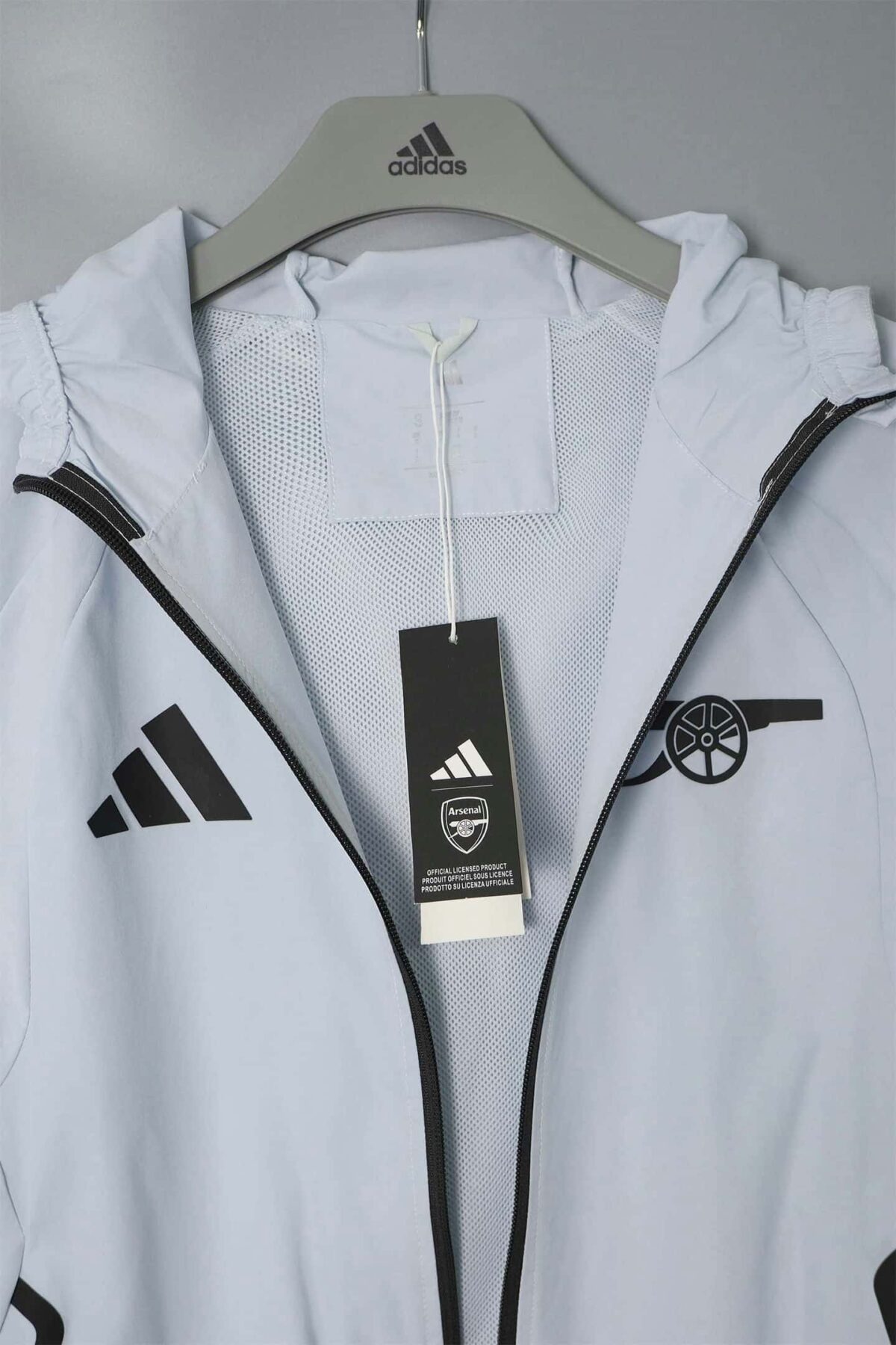 Arsenal 2026-27 Light Grey Hoodie Windbreaker - Image 3