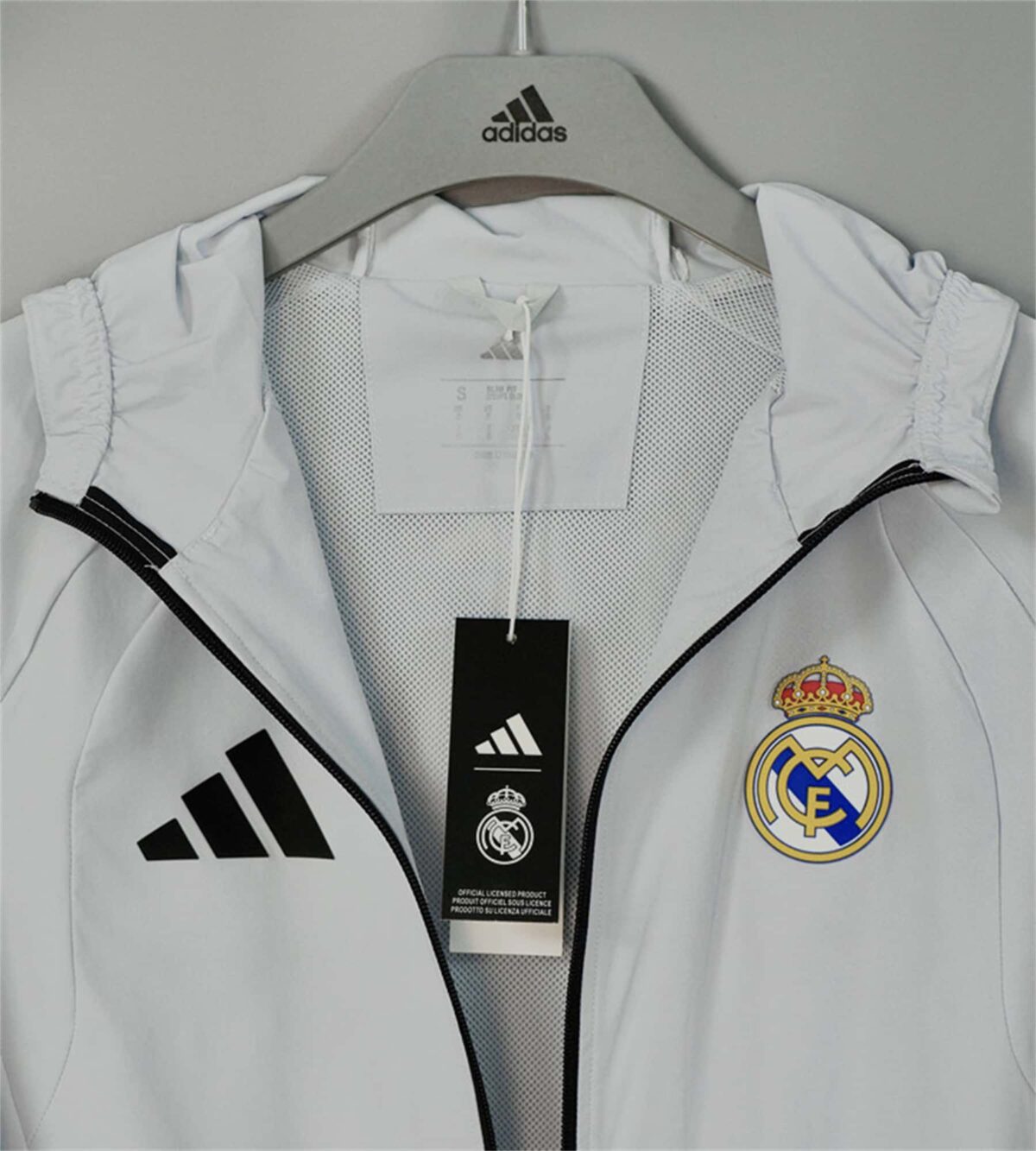 Real Madrid 2026-27 Light Grey Hoodie Windbreaker - Image 4