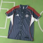 FC Bayern Munich 2025-26 Dark-Grey Pinstripe Baseball Jersey