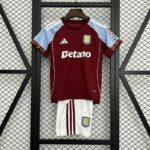 Aston Villa 2025-26 Home Kids Kit