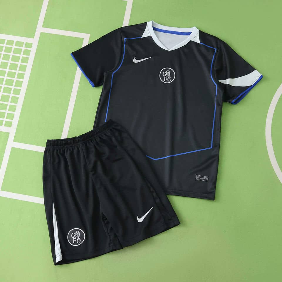 01-1936.jpg Chelsea 2025-26 Second Away Kids Kit - Image 1