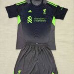 Liverpool 2025-26 Black Goalkeeper Kids Kit