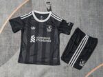 Liverpool 2025-26 Black Striped Goalkeeper Kids Kit