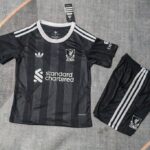 Liverpool 2025-26 Black Striped Goalkeeper Kids Kit