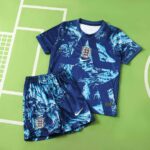 England 2026 FIFA World Cup Blue Goalkeeper Kids Kit