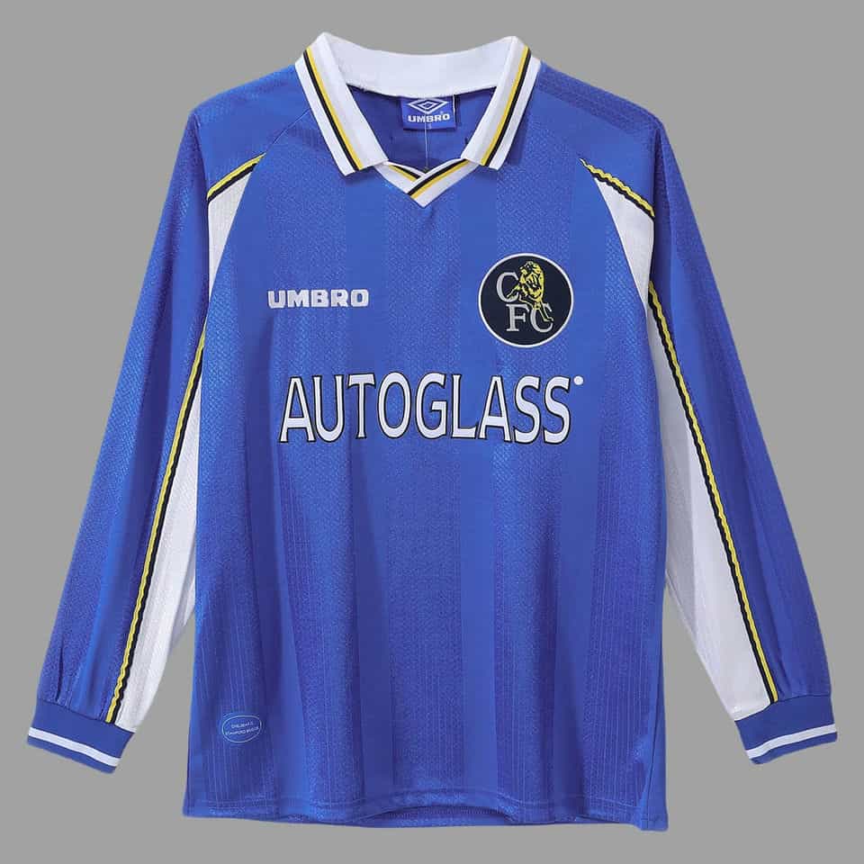 01-4141.jpg Chelsea 1997-99 Home Retro Long Sleeve Jersey - Image 1