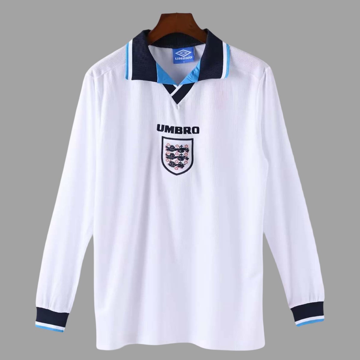 01-5160.jpg England 1996 Home Retro Long Sleeve Jersey - Image 1