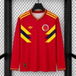 Colombia 2026 FIFA World Cup Iconic 1990 Red Retro Long Sleeve Jersey