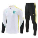 Brazil Jordan 2026 White Half Zip Long Sleeve Training Kit