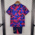Barcelona 2026-27 Blue-Red Checkered Pre-Match Kids Kit - Image 2