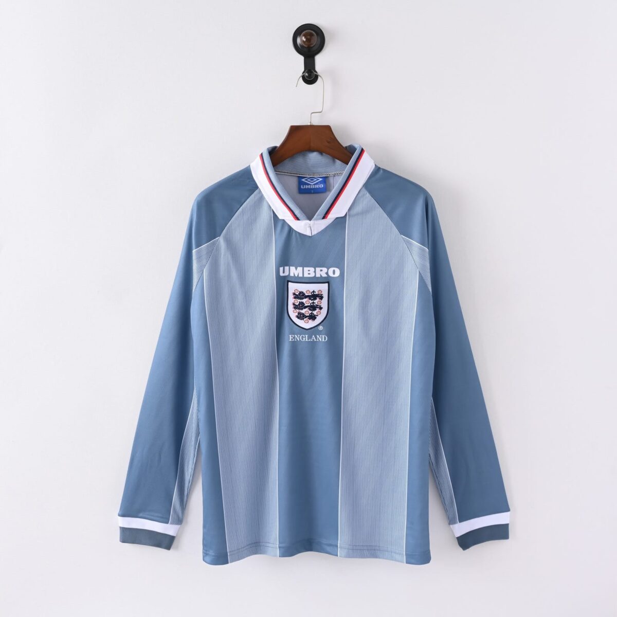 England 1996 Away Retro Long Sleeve Jersey - Image 2