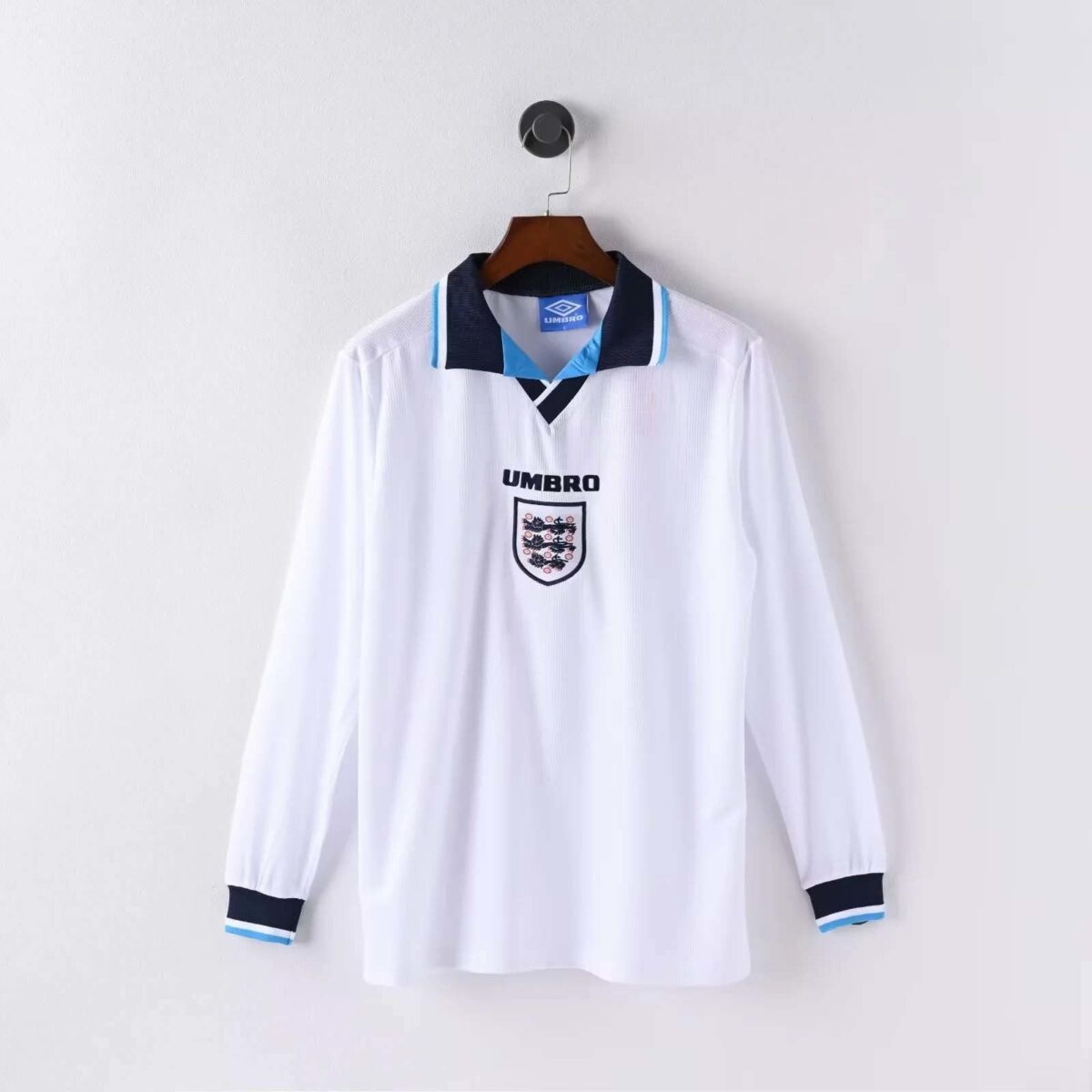 England 1996 Home Retro Long Sleeve Jersey - Image 2