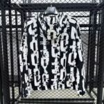 Barcelona 2025-26 Black-White Graffiti Hooded Padded Windbreaker - Image 2