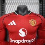 Manchester United 2025-26 Home Long Sleeve Jersey Player Version - Image 3