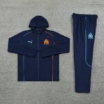 Olympique de Marseille 2024-25 Royal Blue Hoodie Tracksuit - Image 3