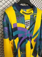 England 1996 Yellow Goalkeeper Retro Long Sleeve Jersey - Image 4