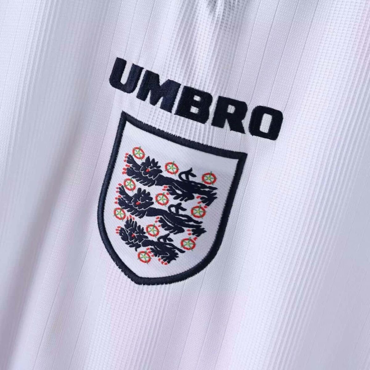 England 1996 Home Retro Long Sleeve Jersey - Image 5